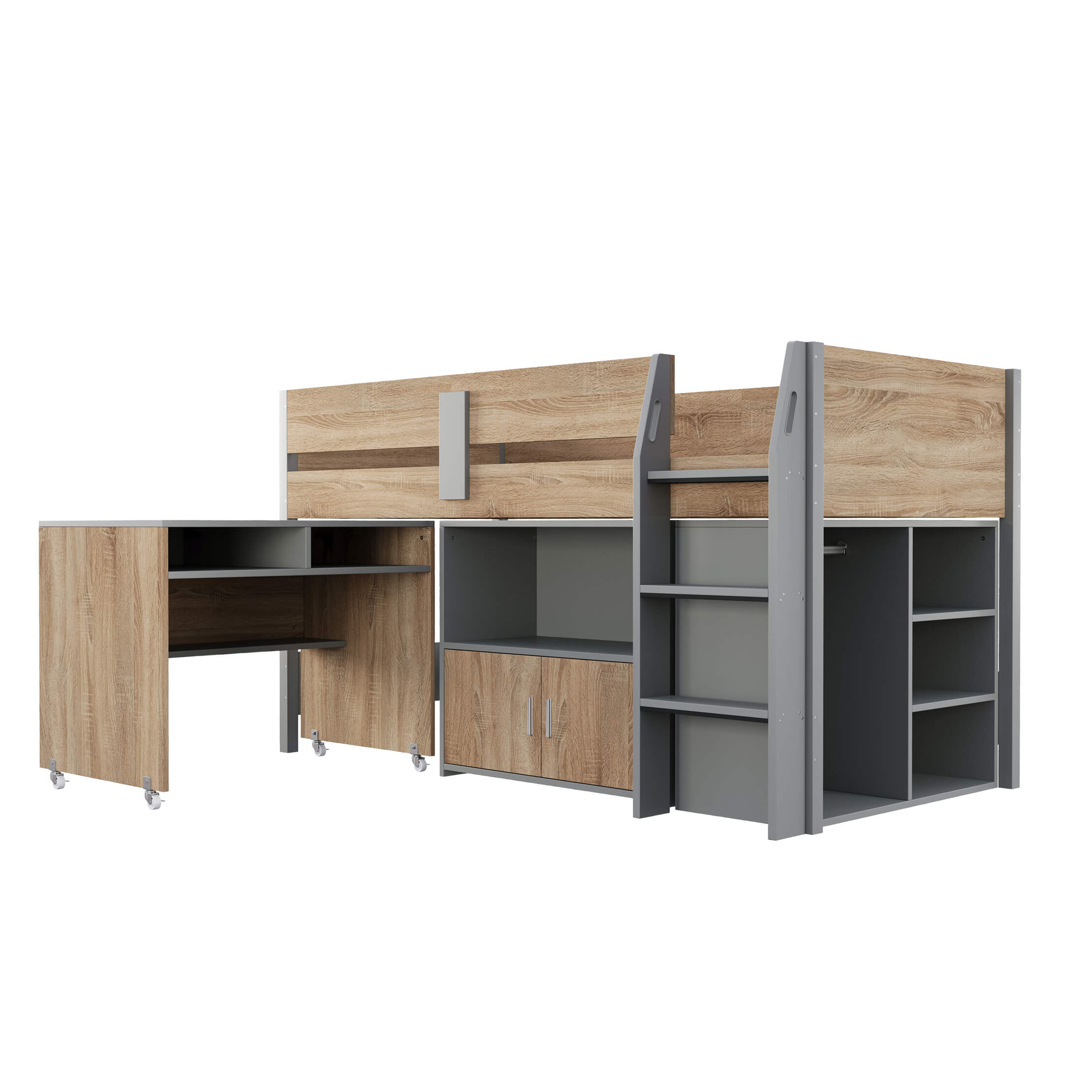 Alfie Midi Sleeper Grey & Medium Oak