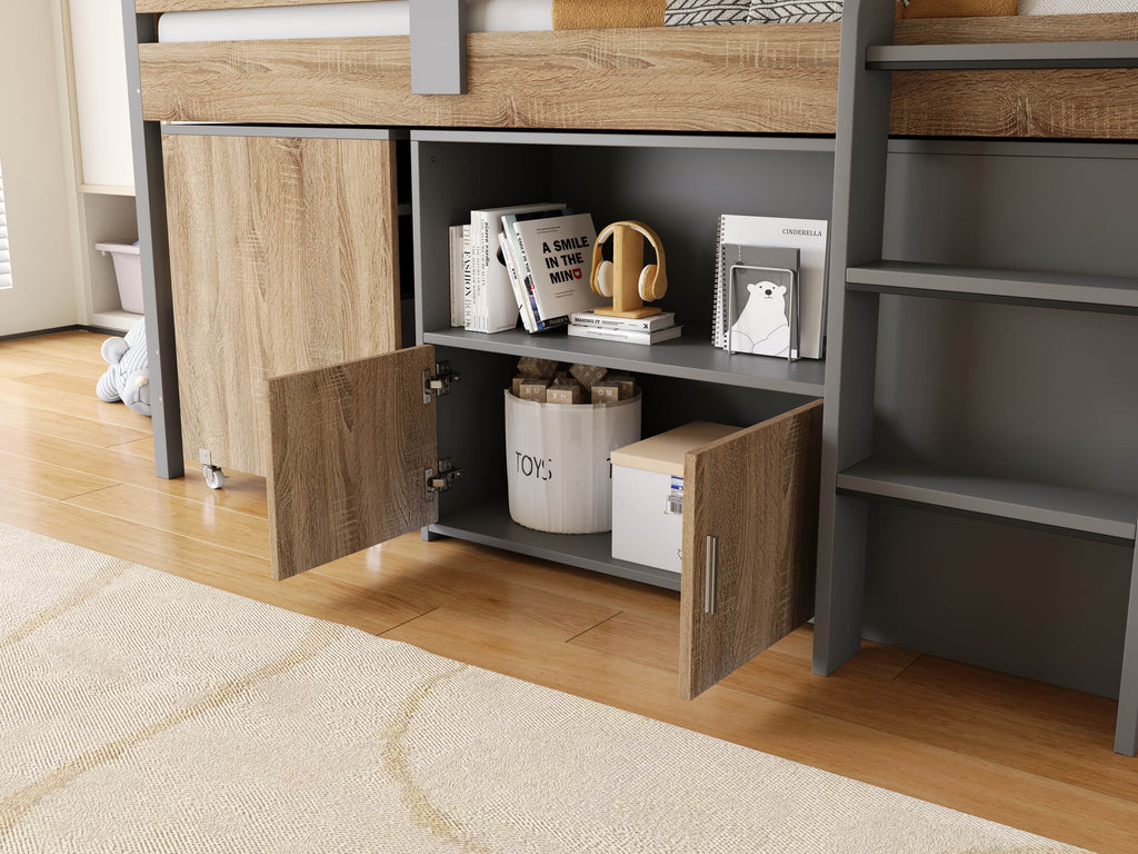 Alfie Midi Sleeper Grey & Medium Oak