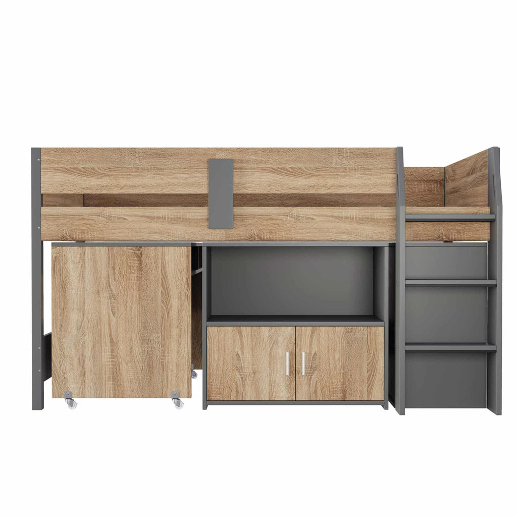 Alfie Midi Sleeper Grey & Medium Oak