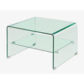 Angola Clear Lamp Table with Shelf