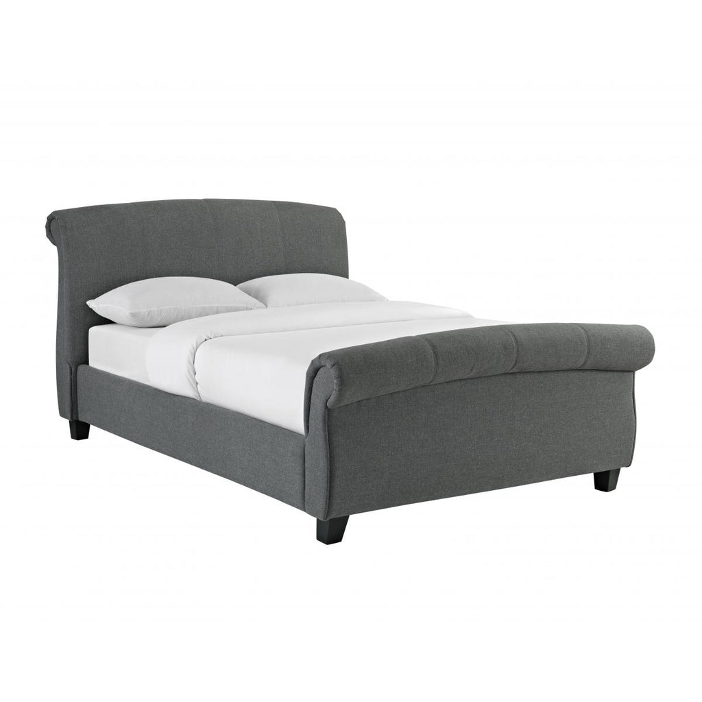 Arabella Linen Fabric King Size Bed Grey