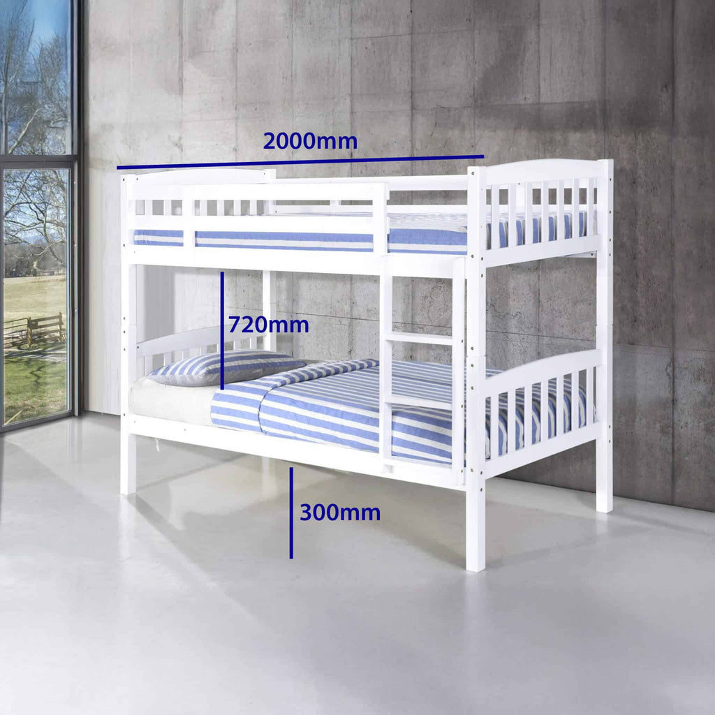 Ashbrook Solid Wood Bunk Bed White