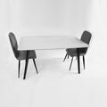 Belgium Large Dining Table White with Black Legs