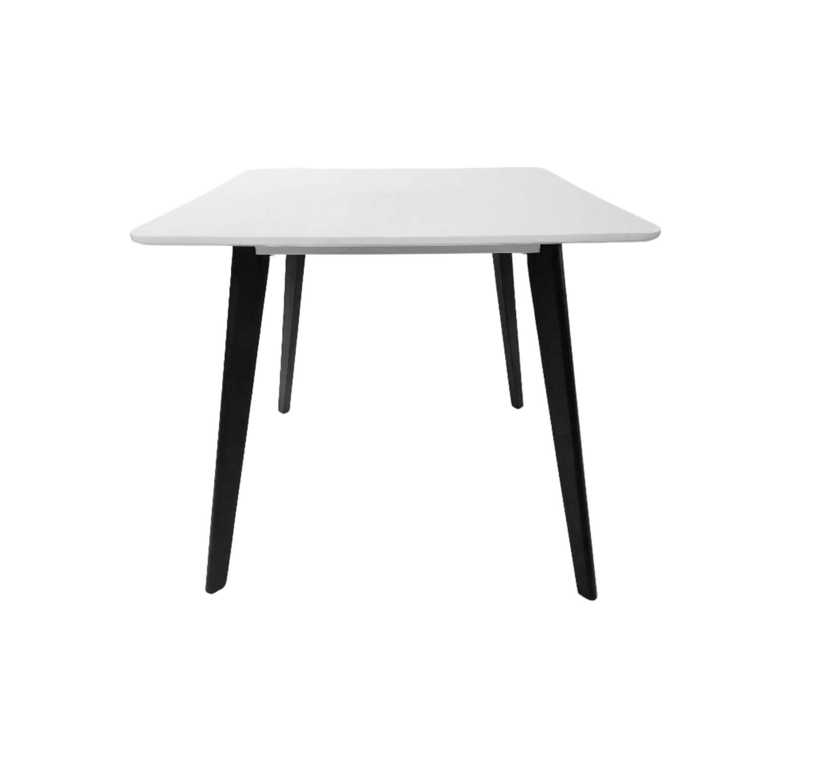 Belgium Small Dining Table White with Black Legs