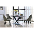 Crete PU Dining Chair with Black Metal Legs