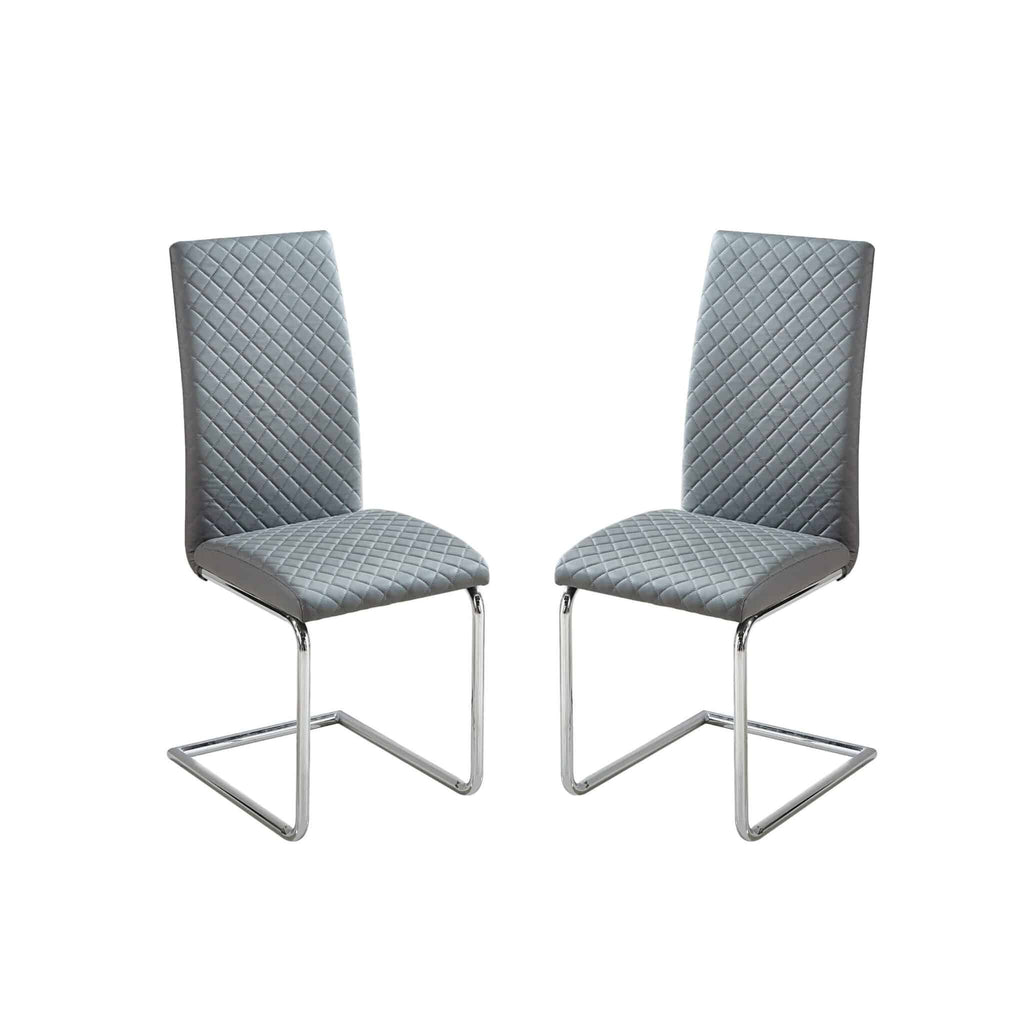 Dresden PU Chairs Chrome & Grey (2s)