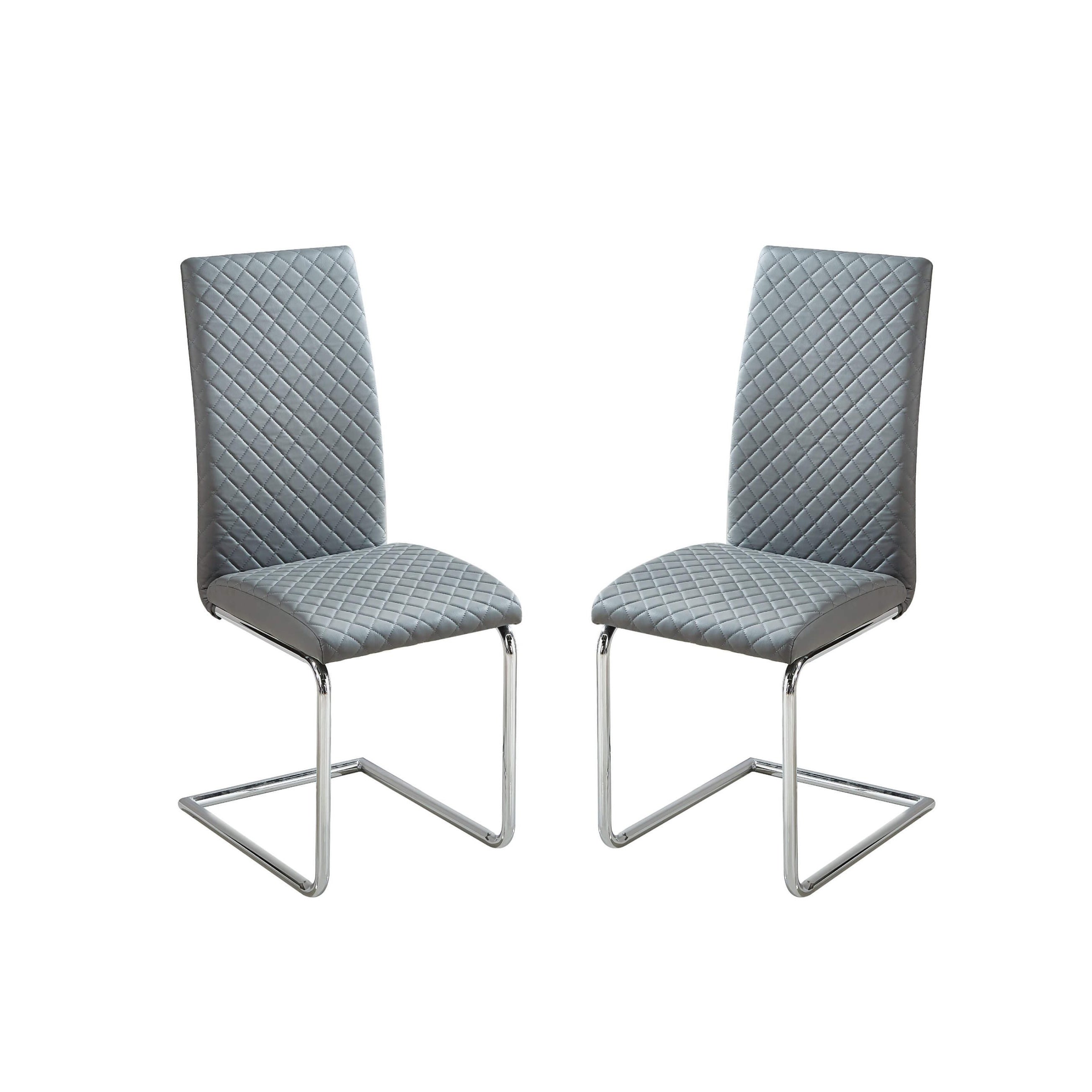 Dresden PU Chairs Chrome & Grey (2s)