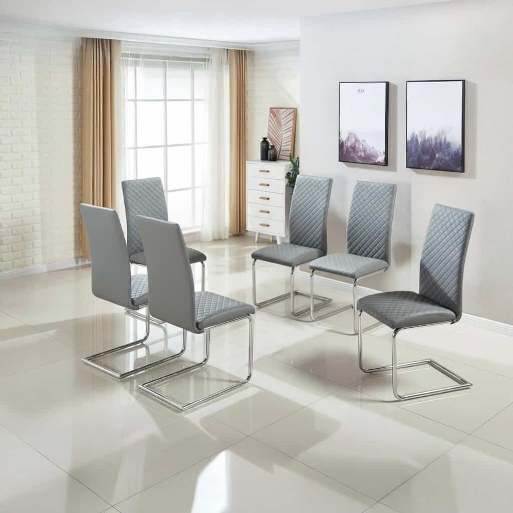 Dresden PU Chairs Chrome & Grey (2s)
