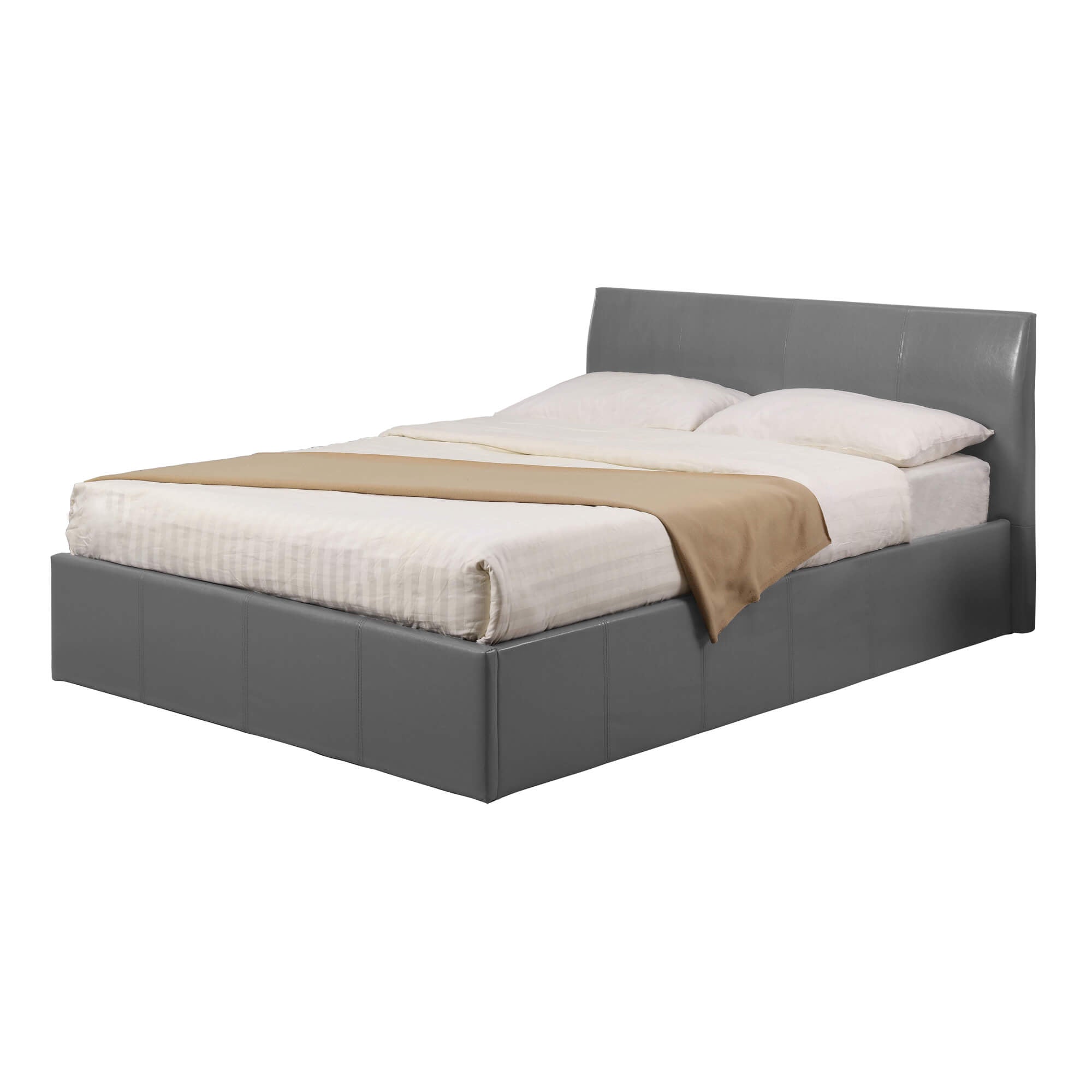 Fusion Storage PU Single Bed Grey