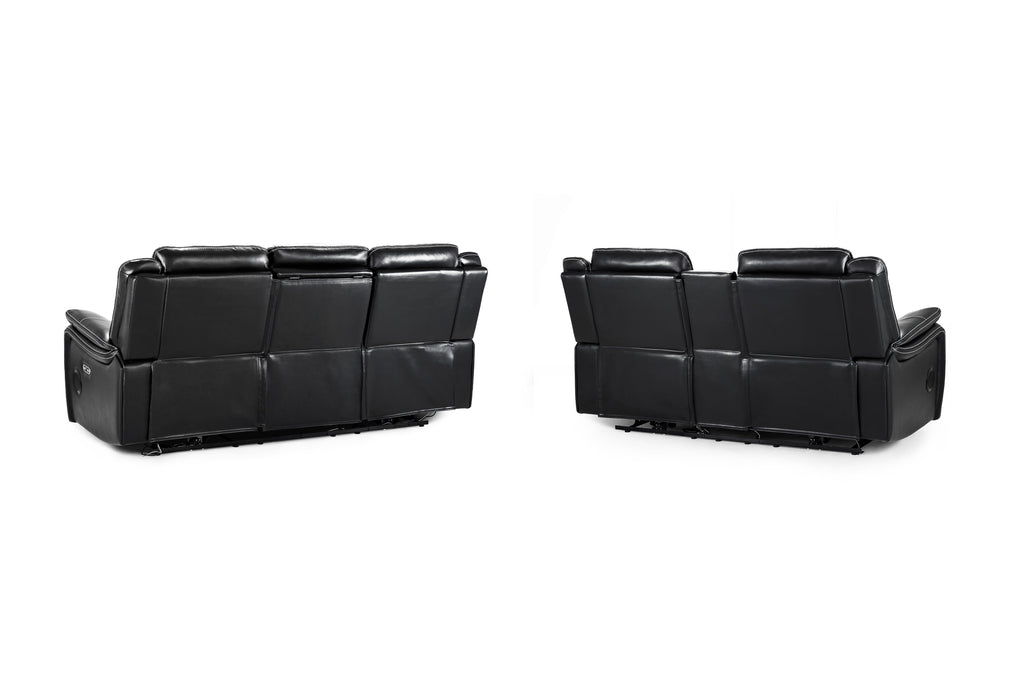 Galaxy Tech Electric Recliner Sofa Black 3+2 Set