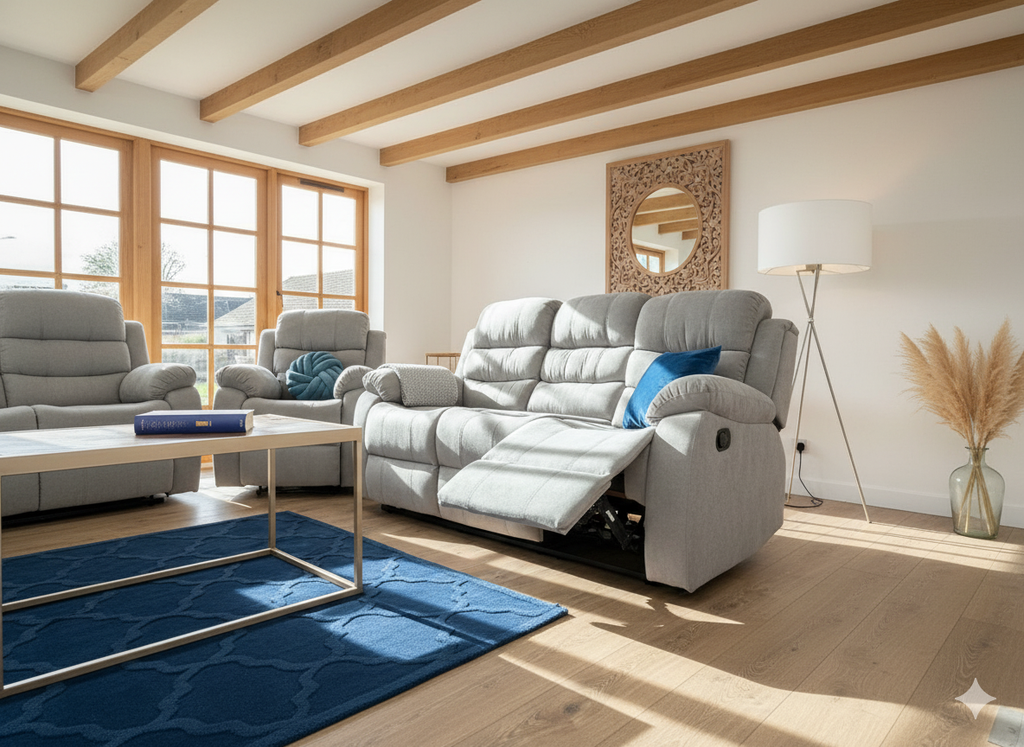 Stanley Manual Recliner Sofa Grey 3+2+1