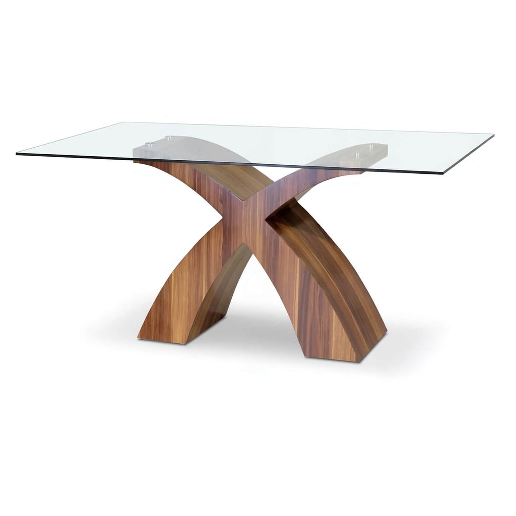 Holte Glass Dining Table Walnut Colour