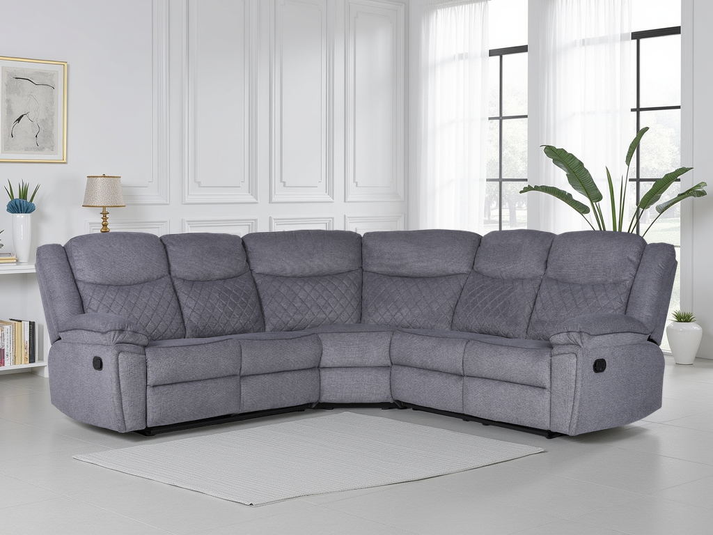 Myra Recliner Sofa Grey Large Corner