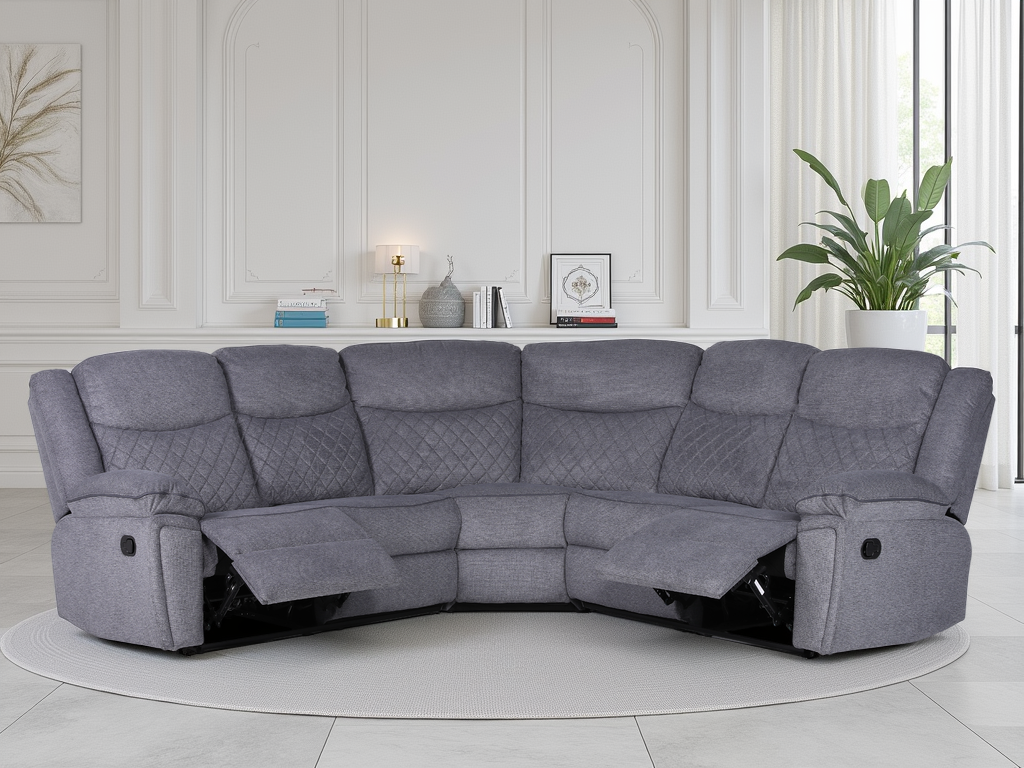 Myra Recliner Sofa Grey Large Corner