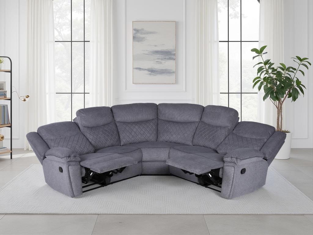 Myra Recliner Sofa Grey Large Corner