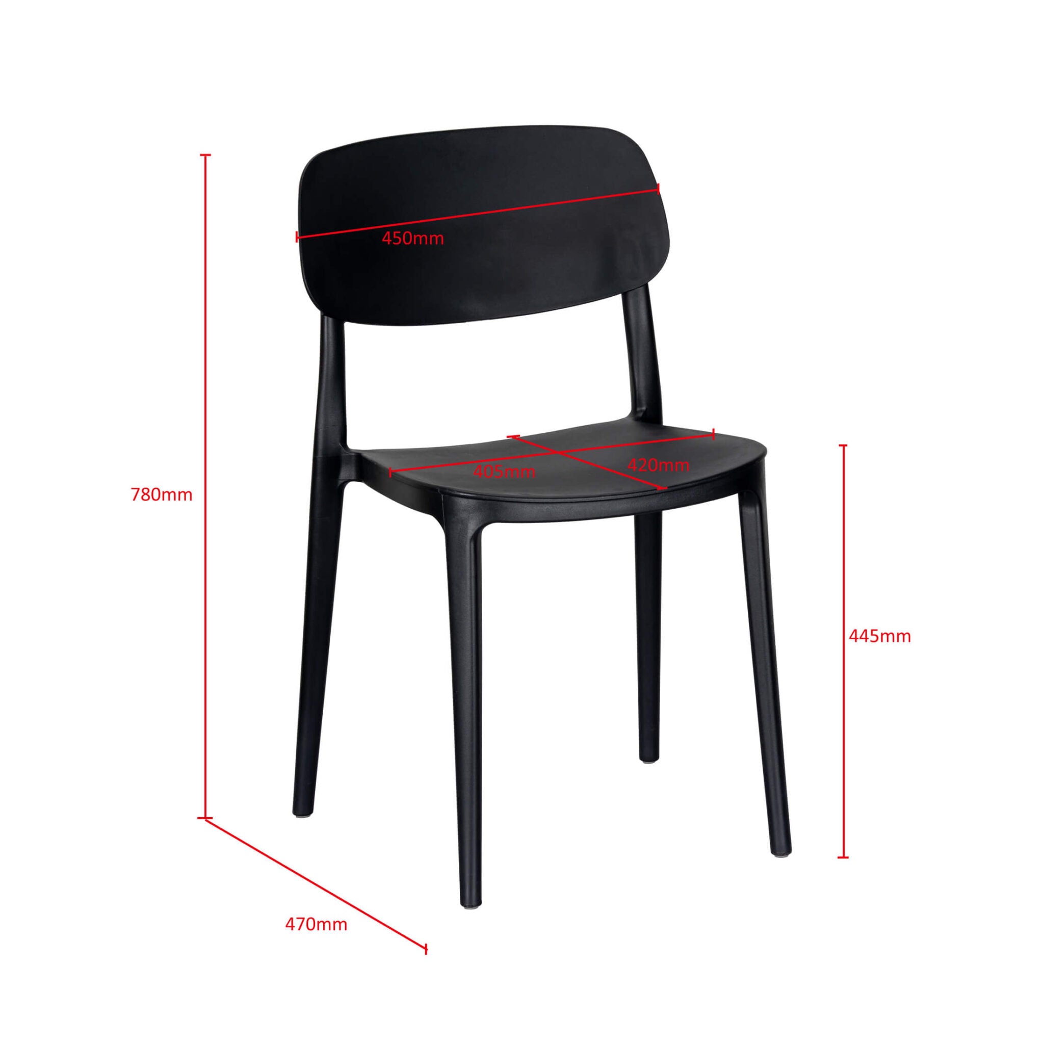 Jemima Plastic Chair Black (4s)