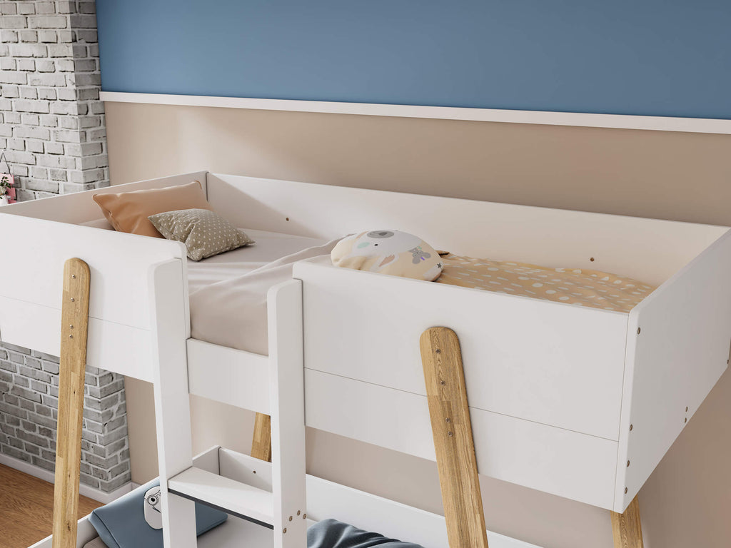 Jerry Bunk Bed White & Oak