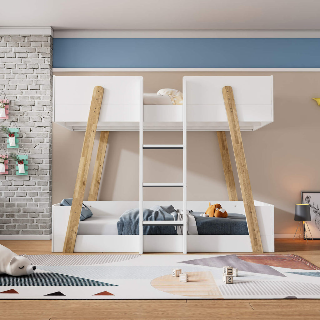 Jerry Bunk Bed White & Oak