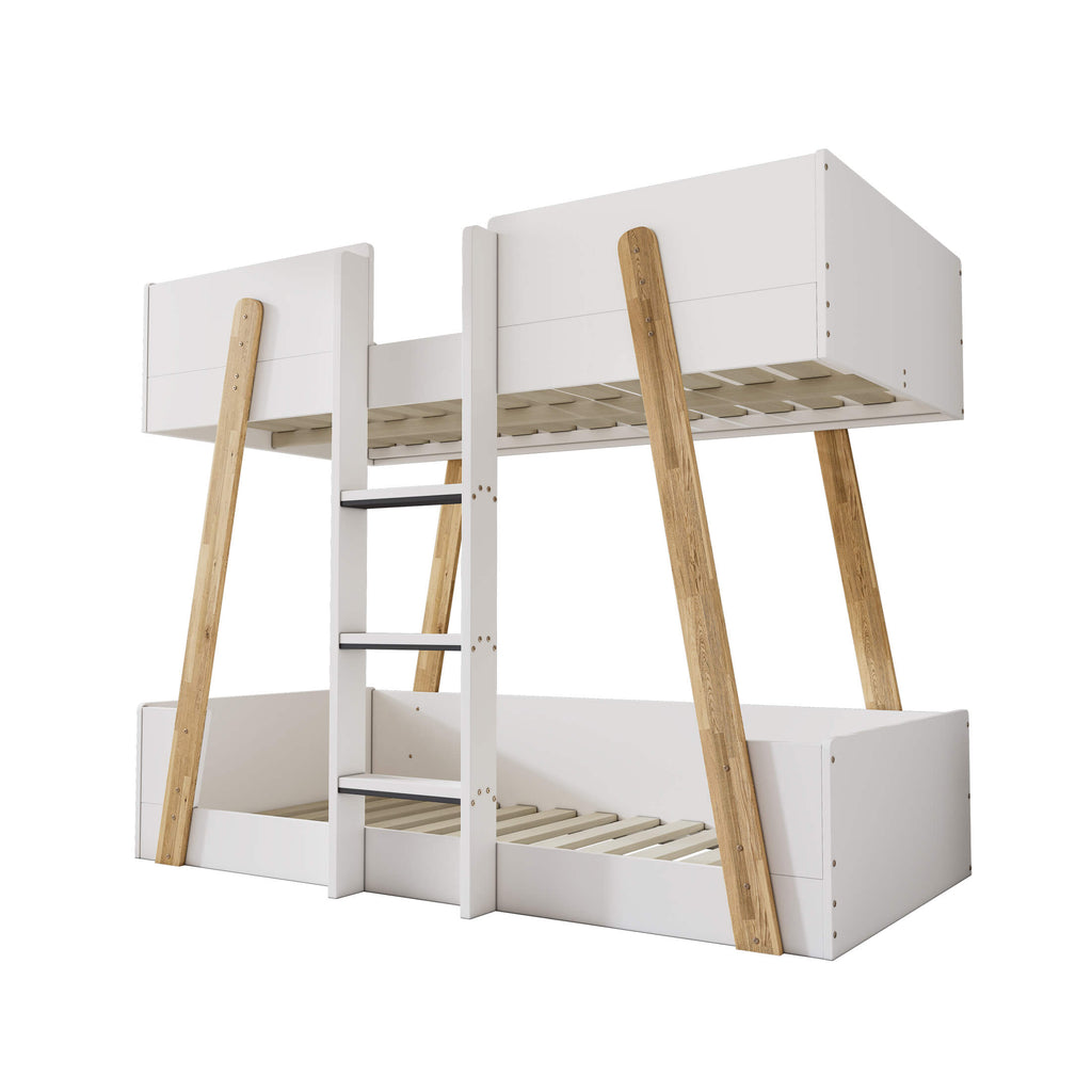 Jerry Bunk Bed White & Oak