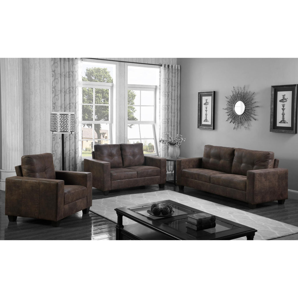 Lena Antique Fabric 2 Seater Brown