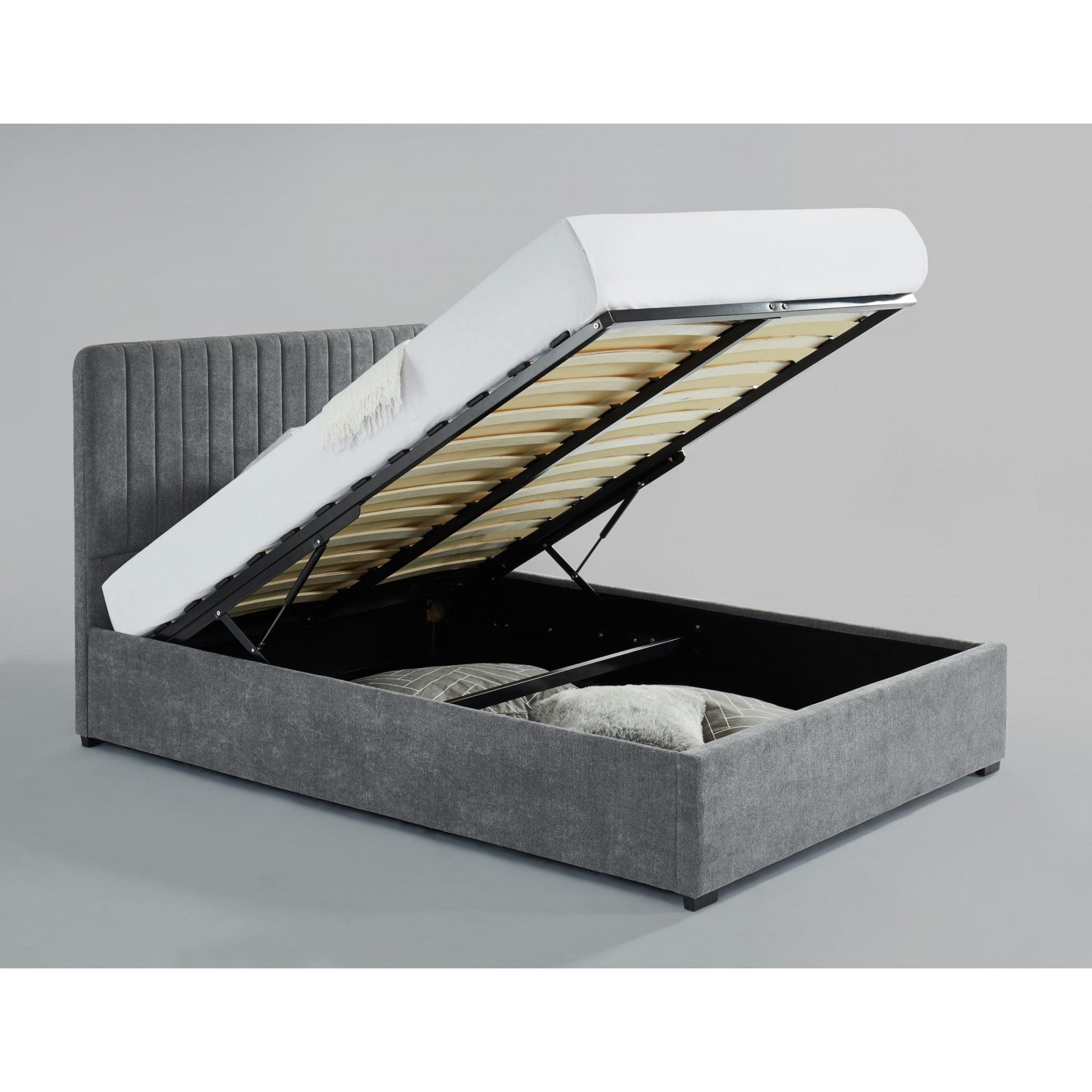 Livingstone Storage Fabric 4Foot Bed Grey