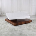 Malawi High Gloss Moveable Coffee Table White & Walnut