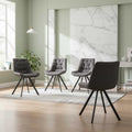 Malta Special Fabric & PU  Dining Chair Grey & Black