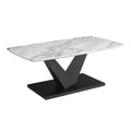 Milo Marble Effect Coffee Table with Black Base