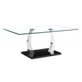 Phoenix Glass Coffee Table with Stainless Steel Base