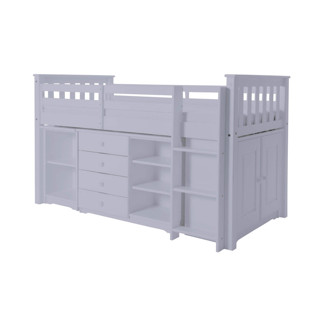 Porto Midi Sleeper with Desk, Chest & Bookcase Grey