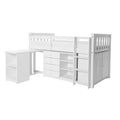 Porto Midi Sleeper with Desk, Chest & Bookcase White
