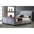 Serenity Crushed Velvet King Size Bed Silver