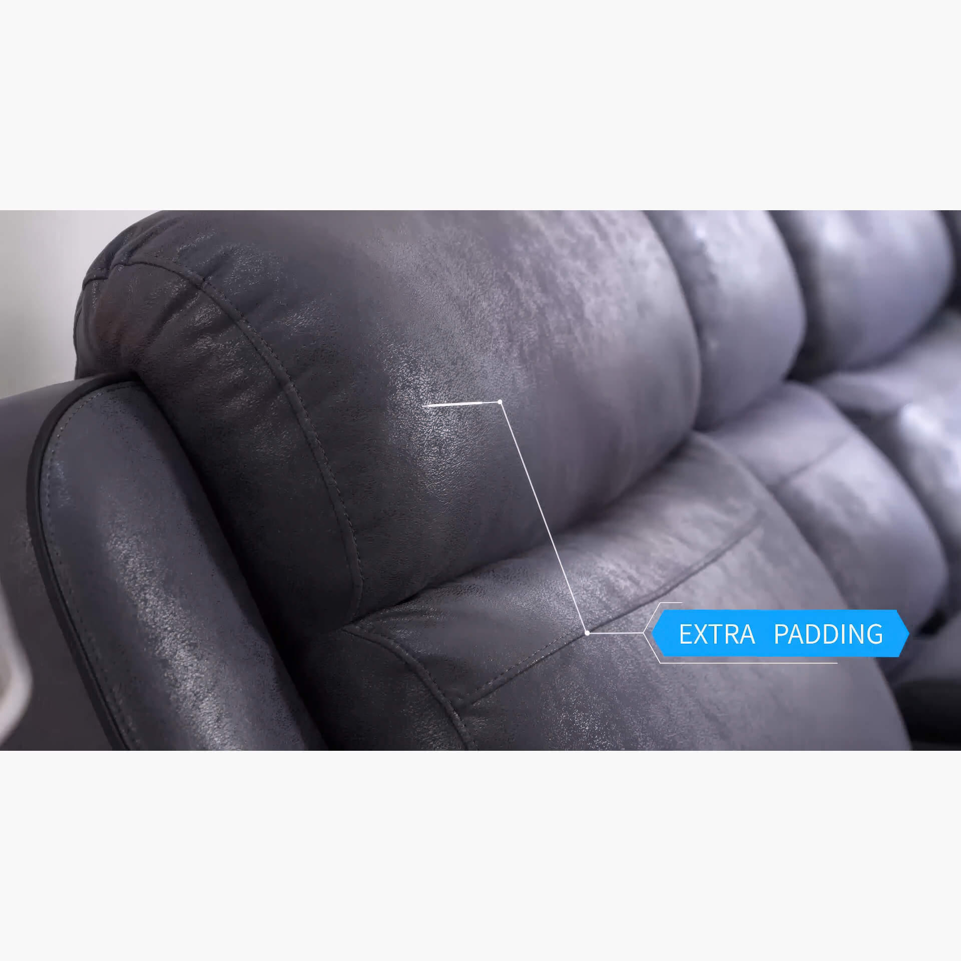 Techno Corner with 3 Power Recliners Grey