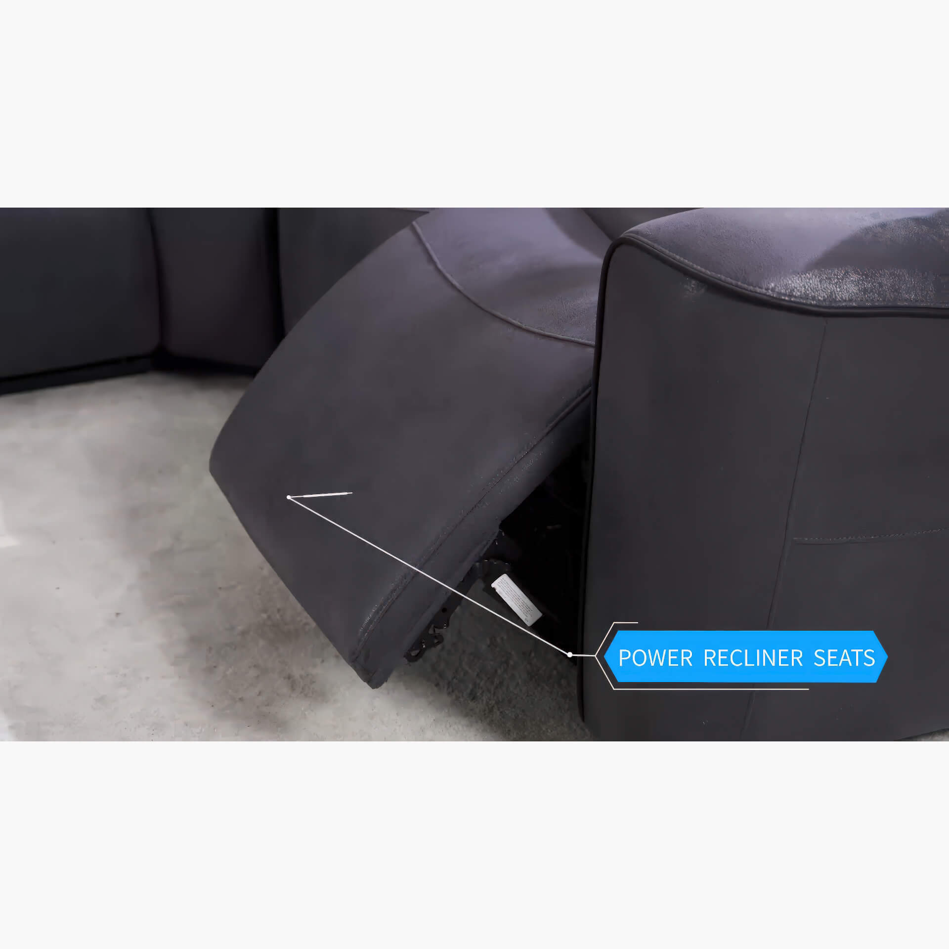 Techno Corner with 3 Power Recliners Grey