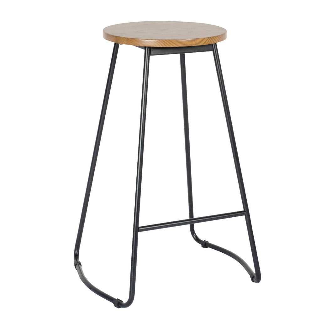 Trent Bar Stool Black and Natural