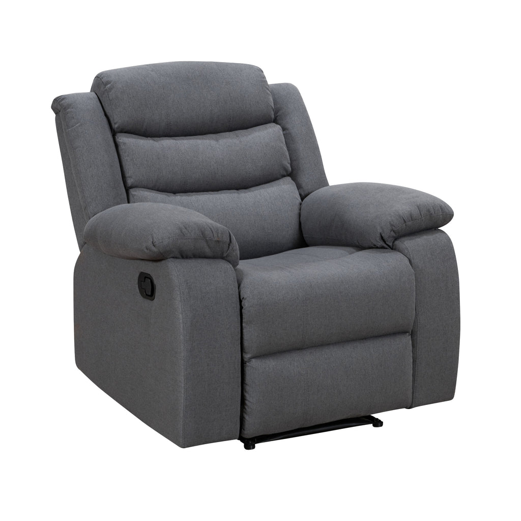 Turin Recliner Fabric 1 Seater Grey Dark