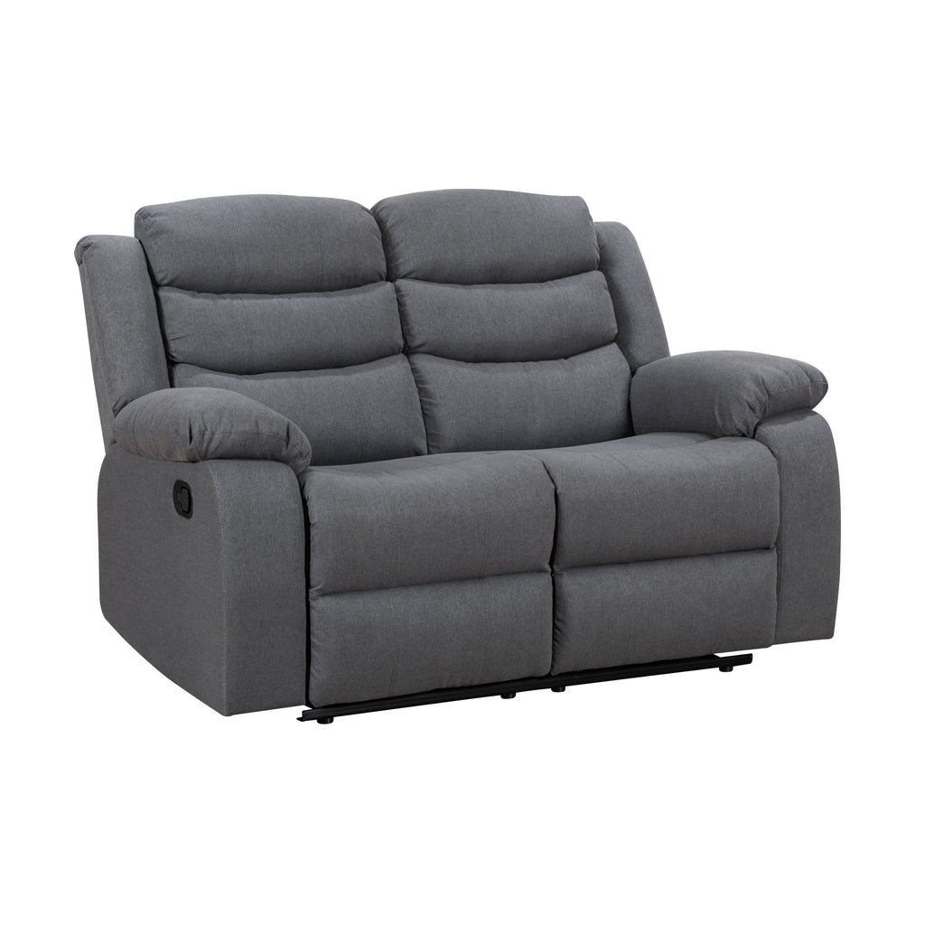 Turin Recliner Fabric 2 Seater Grey Dark