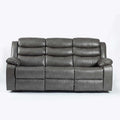 Turin Recliner Leather Aire 3 Seater Grey