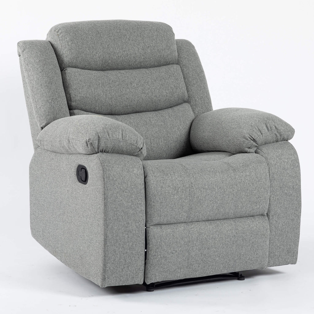 Turin Recliner Fabric 1 Seater Grey Light