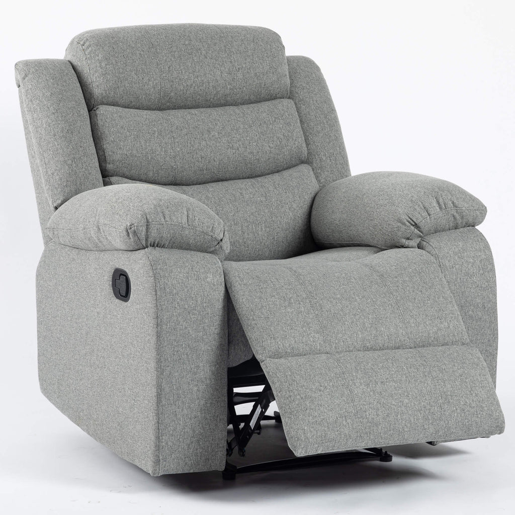 Turin Recliner Fabric 1 Seater Grey Light
