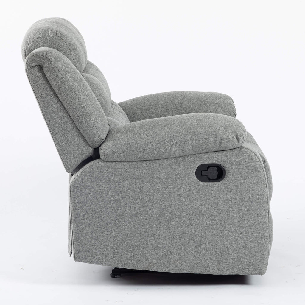 Turin Recliner Fabric 1 Seater Grey Light