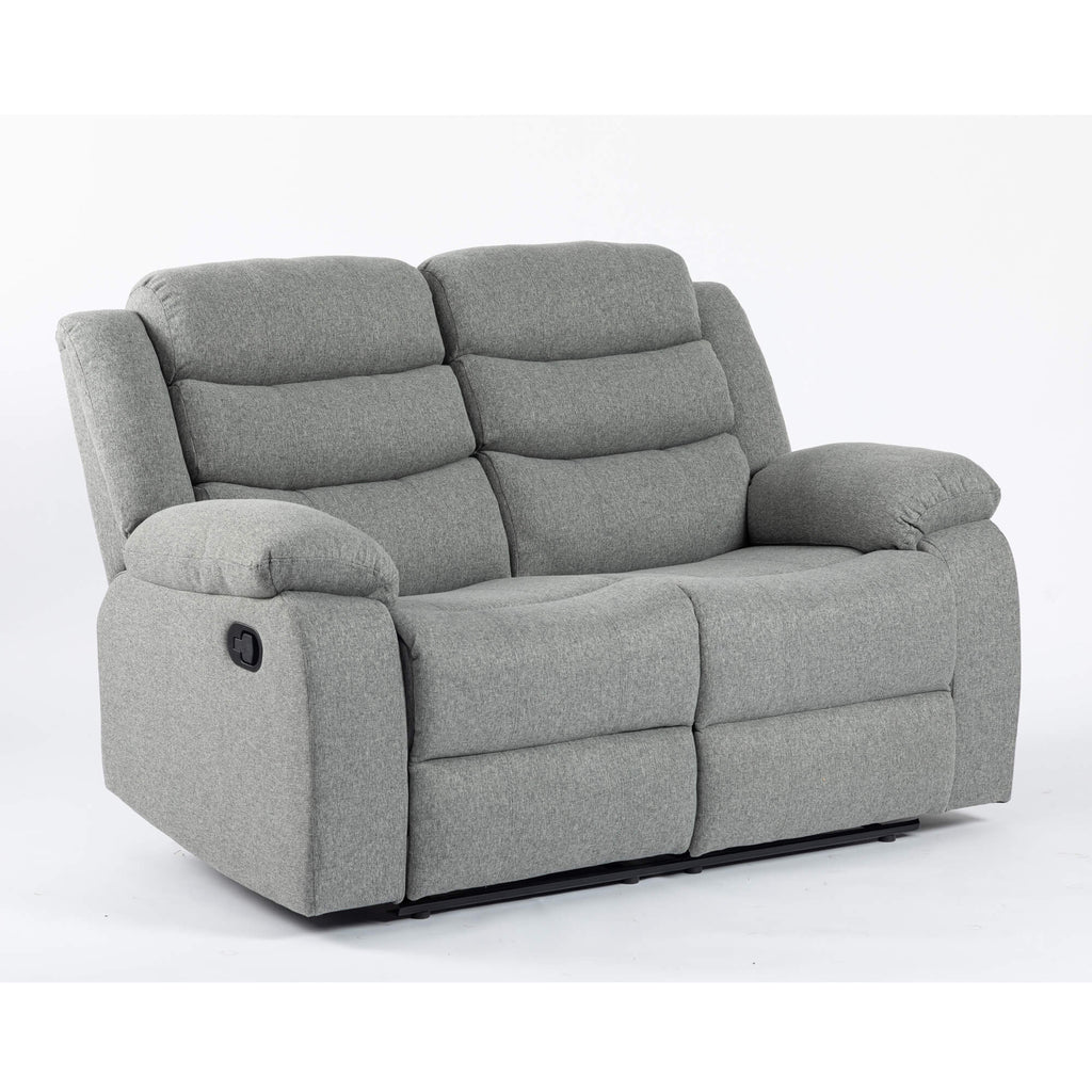 Turin Recliner Fabric 2 Seater Grey Light