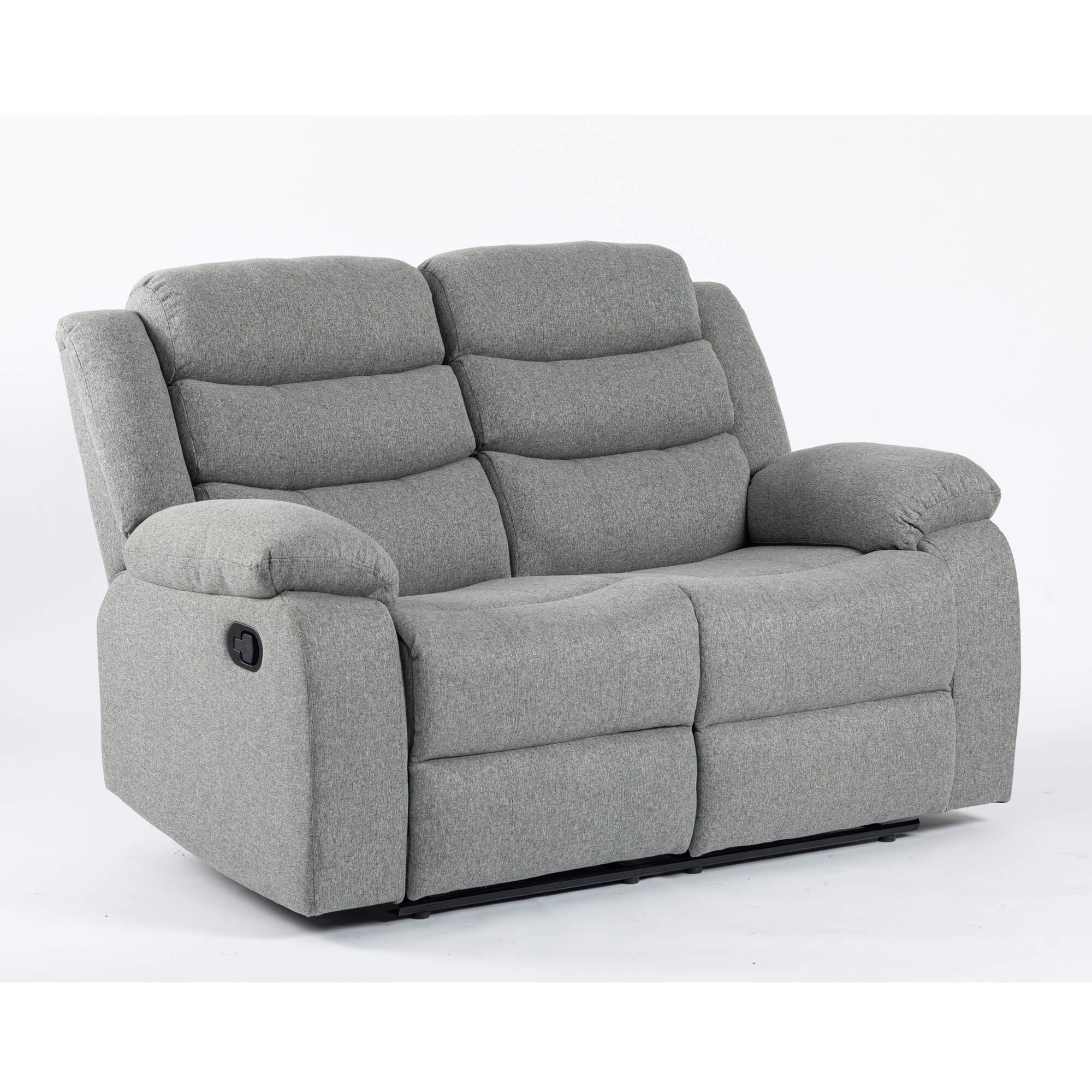 Turin Recliner Fabric 2 Seater Grey Light