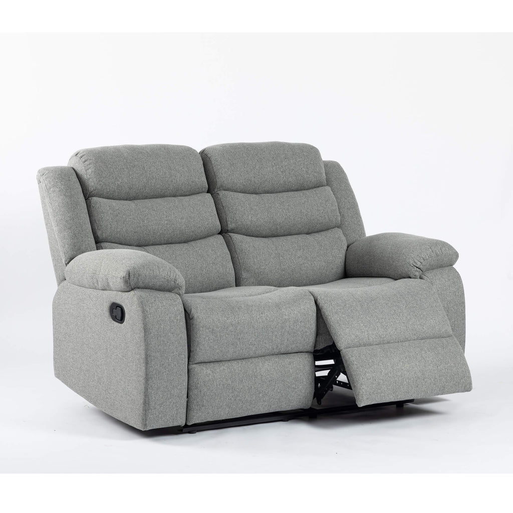 Turin Recliner Fabric 2 Seater Grey Light