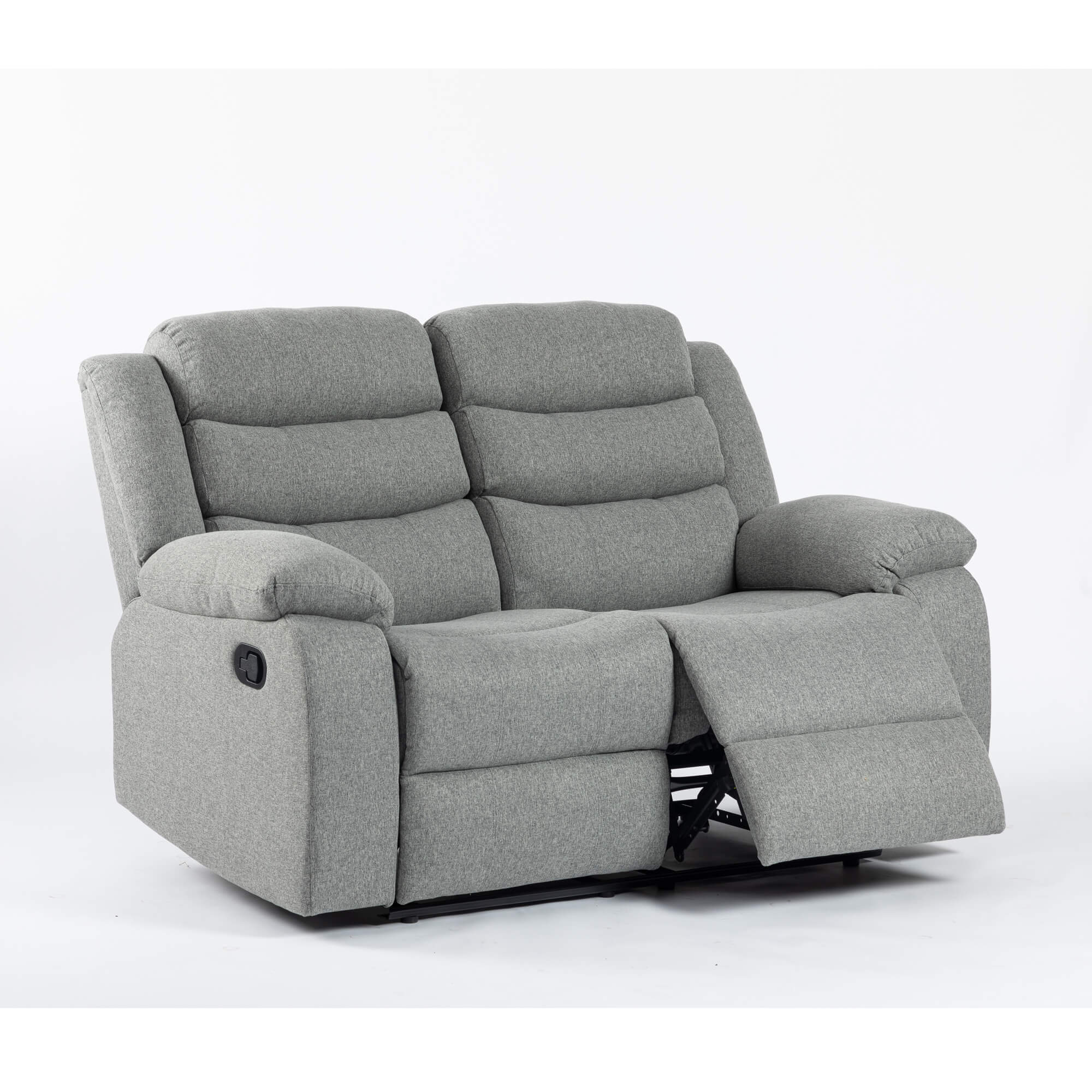 Turin Recliner Fabric 2 Seater Grey Light