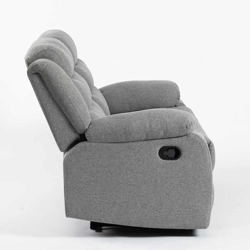 Turin Recliner Fabric 2 Seater Grey Light