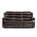 Turin Recliner Leather Aire 3 Seater Brown