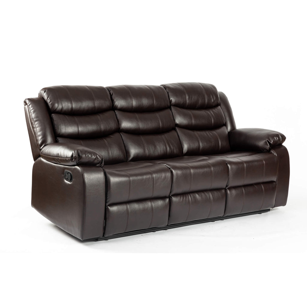 Turin Recliner Leather Aire 3 Seater Brown