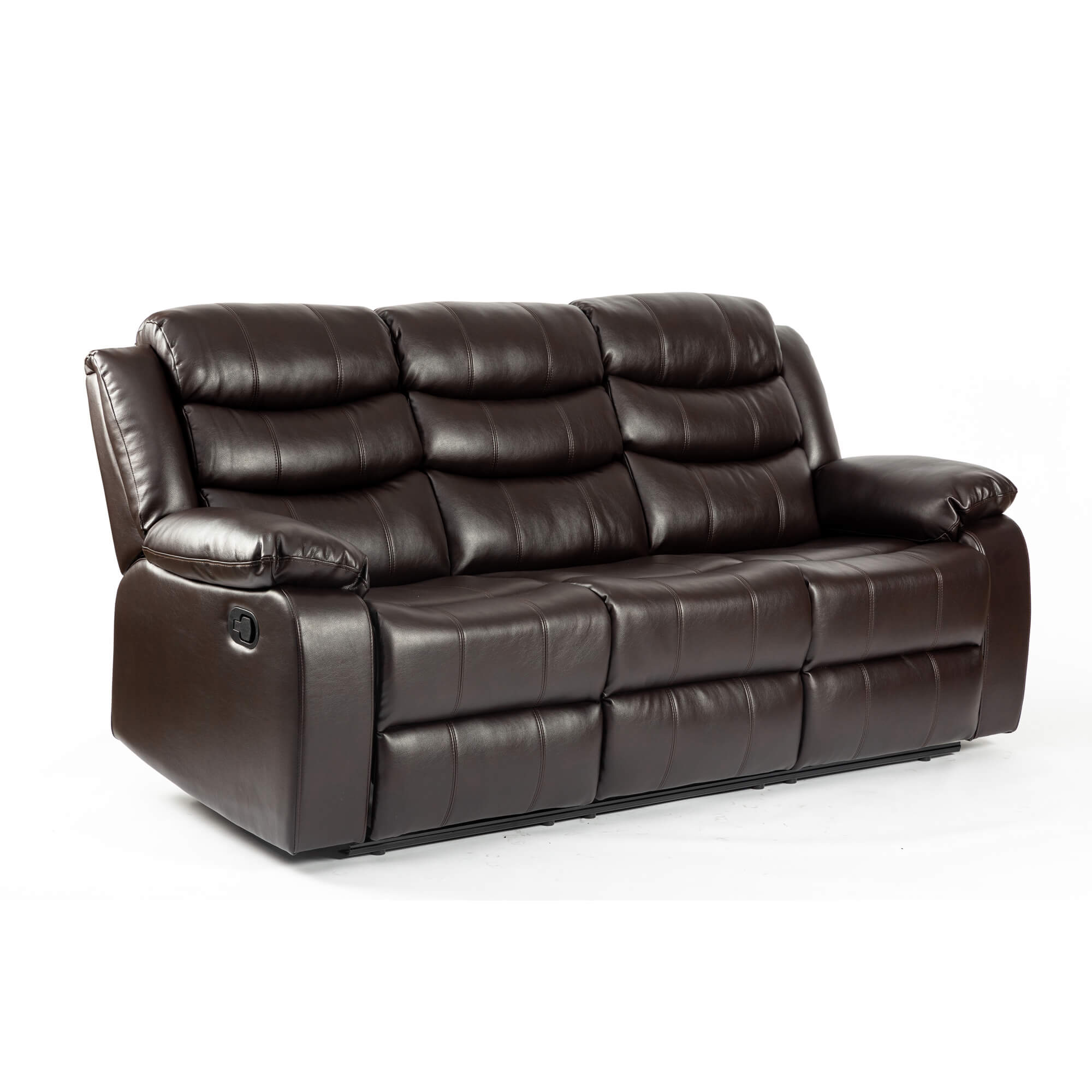 Turin Recliner Leather Aire 3 Seater Brown