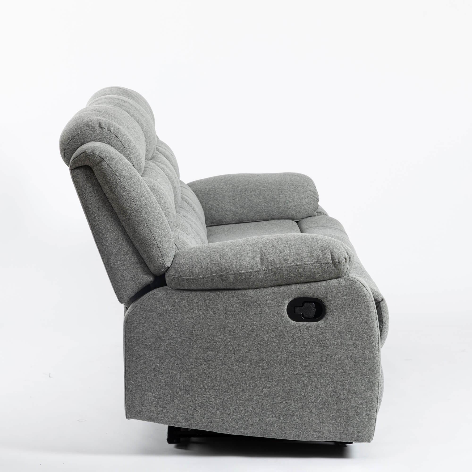 Turin Recliner Fabric 3 Seater Grey Light